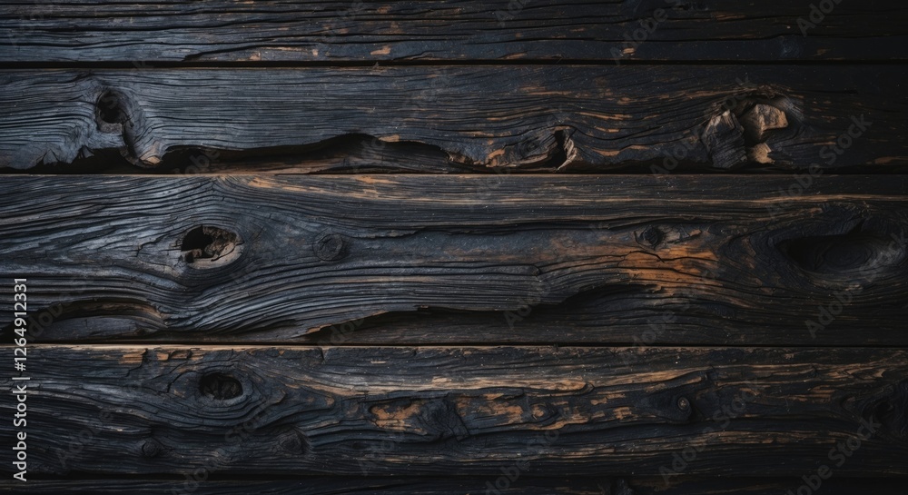 Poster dark weathered wooden surface with rich textures and knots suitable for backgrounds and design purpo