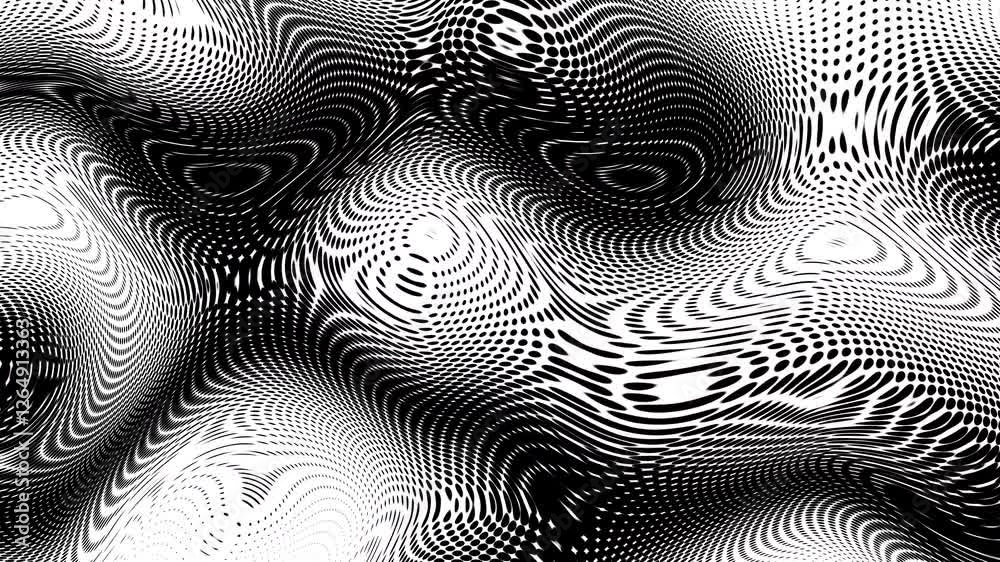Poster monochrome halftone texture with black and white organic elements perfect for modern backgrounds gra