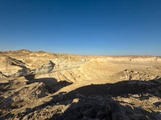 Canyon of Wadi Ash Shuwaymiyyah with unique stalactites in Oman