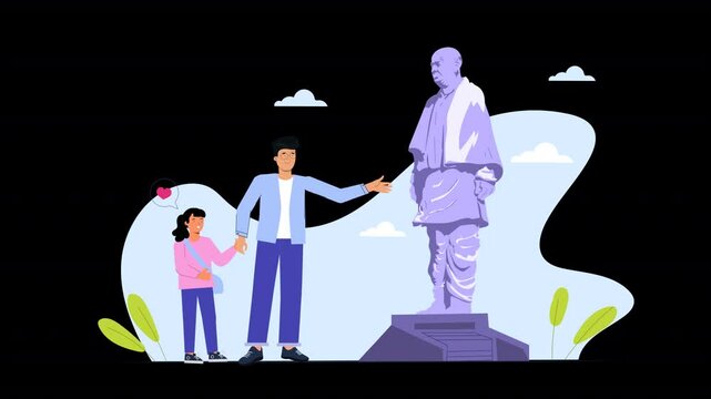Flat vector animation illustrating India&rsquo;s rich tourism culture, with characters visiting historical sites, participating in cultural activities, and exploring the natural beauty of India.