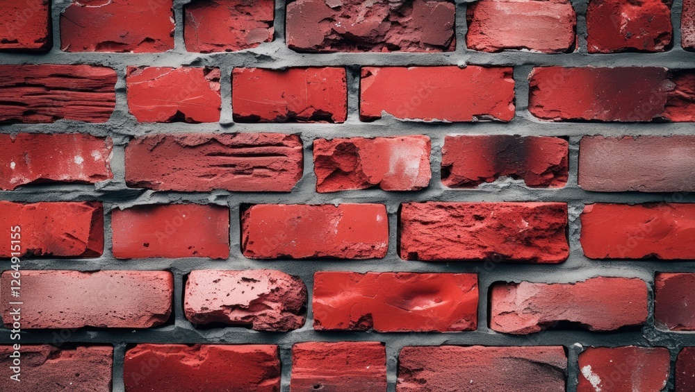 Aufkleber Red brick wall texture with variation in tone and surface details suitable for backgrounds and design elements Copy Space