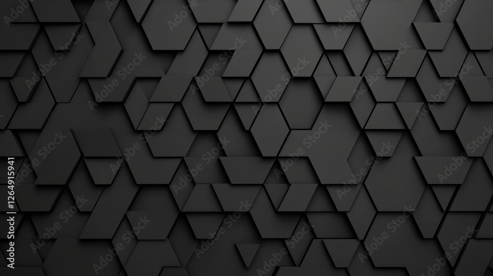 Poster Abstract Geometric Pattern with Hexagon Shapes in Dark Shades for Modern Design and Background Use