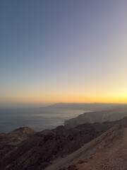 Sunset view on the canoyn and coast of Ash Shuwamiyah in Southern Oman