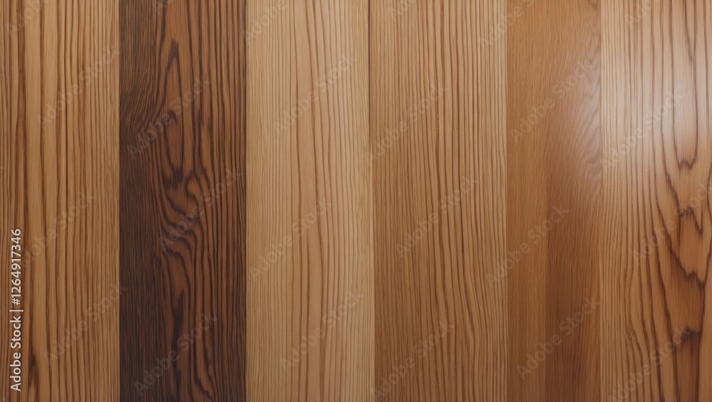 Poster Various wooden planks arranged vertically showcasing different wood grain patterns and colors with Copy Space