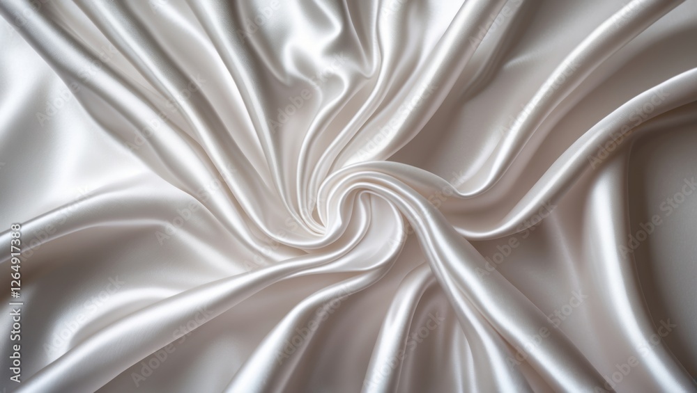 Poster Silky white fabric texture background with smooth folds and elegant draping for textile or fashion design projects Copy Space