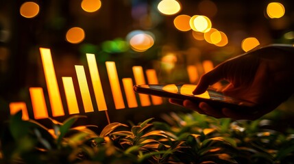 Vibrant Business Success Graph Illustrating Growth and Achievement Metrics