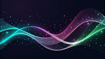 Dynamic Colorful Wave Lines Background, Abstract Flowing Wave Pattern, Modern and Colorful Light Streaks in Motion. Glowing Dynamic Wave Lines – A High-Tech, Futuristic Design for Digital Art