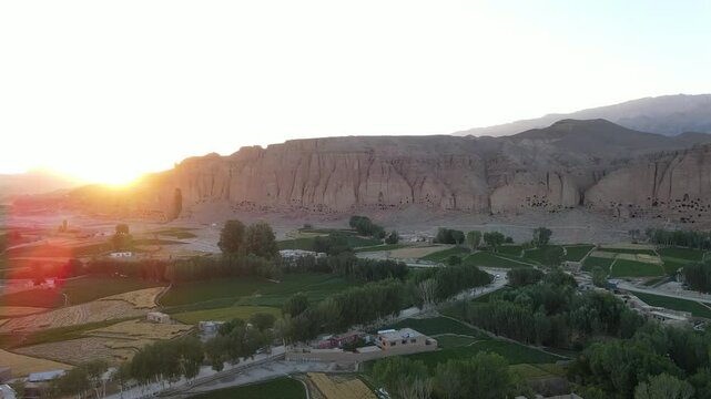 Drone footage from Buddha of Bamyan January 12, ?2022