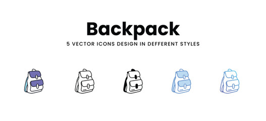 Backpack vector icons set stock illustration