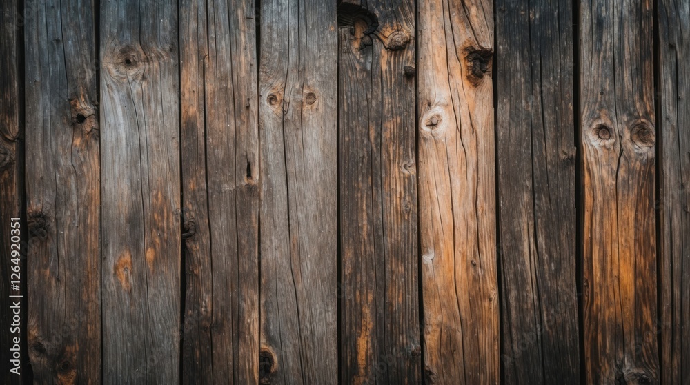 Aufkleber Weathered wooden texture background with natural grain patterns and knots suitable for use as a backdrop Copy Space