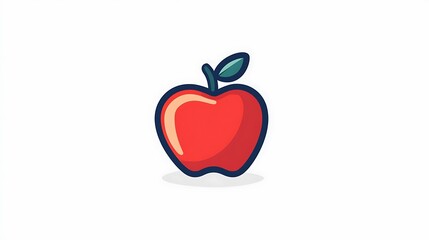Obraz premium Vibrant Red Apple Illustration: A Simple, Clean Design AI Generated