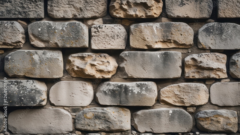 Aufkleber Old stone wall texture with uneven surface and varying colors suitable for backgrounds and construction themes Copy Space