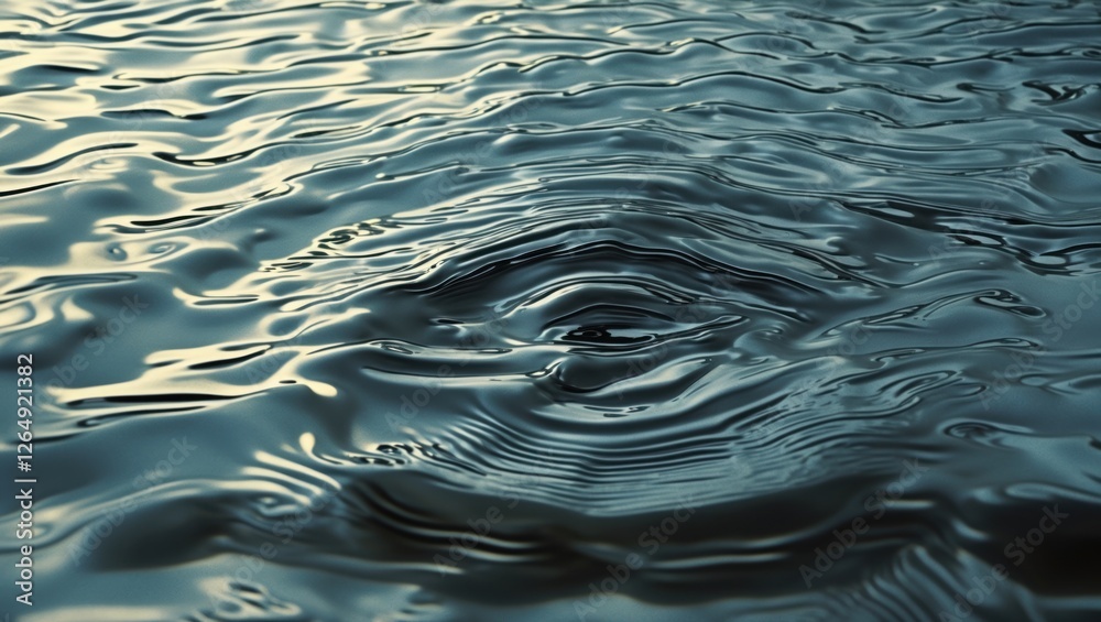 Aufkleber Rippling water surface with reflections and circular patterns in a calm natural setting suitable for backgrounds or abstract designs Copy Space