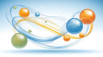 Abstract Colorful Spheres  Swirling Design  Flowing Lines  Dynamic Background  Geometric A