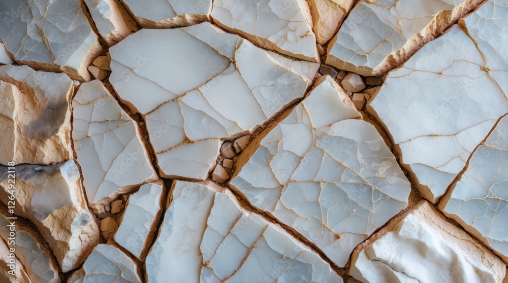 Poster cracked pattern of blue and beige natural stone surface with visible veins and textures suitable for