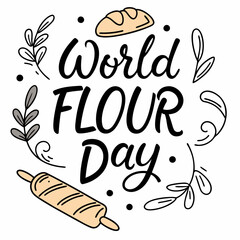 WORLD FLOUR DAY silhouette vector illustration