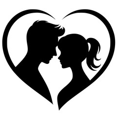 Silhouette of a man and woman couple