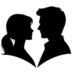 Silhouette portrait of husband and wife