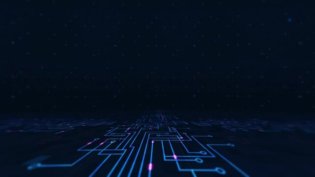  Digital electronics circuit lines background 01