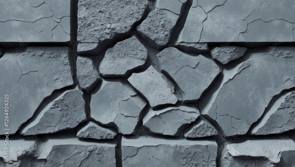 Poster cracked gray concrete wall texture with uneven surface and rough appearance suitable for backgrounds