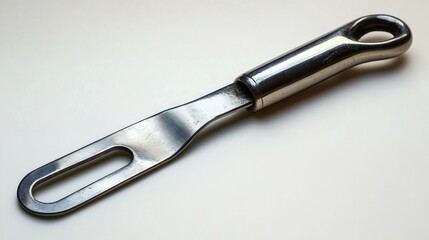 Close-up of a Stainless Steel Tool with a Unique Design