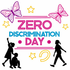 ZERO DISCRIMINATION DAY silhouette vector illustration