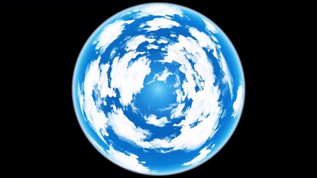 青空と雲の球状アニメーション