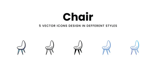 Chair vector icons set stock illustration