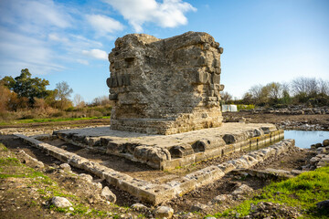 Fototapeta premium The remains of the ancient city of Limyra, are situated on the Kumluca-Finike road 11 km after Kumluca, in Zengerler village, and on the mountain hillsides to the Finike plain, Antalya 