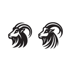 head of a Goat illustration silhouette