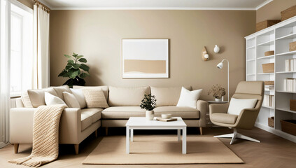 Living room design, Scandinavian style Living room model
