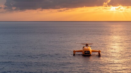 Obraz premium Ocean Sunset Robotic Submersible Exploration