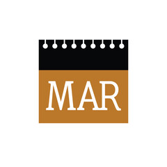 Calendar sign icon march month symbol, Calendar 3 month march  icon vector editable file, march calendar icon on white background.
