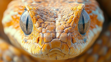 Fototapeta premium Close-up Orange Viper Head, Nature, Macro