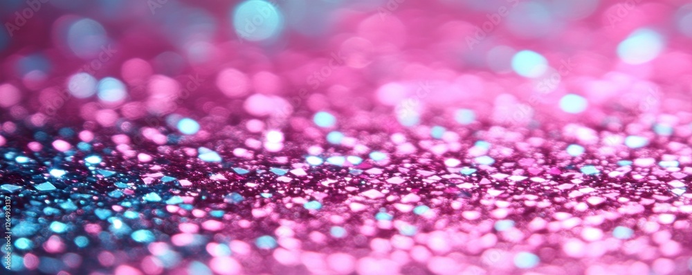 Poster sparkling glitter background with pink and blue bokeh effect for creative design and artistic projec