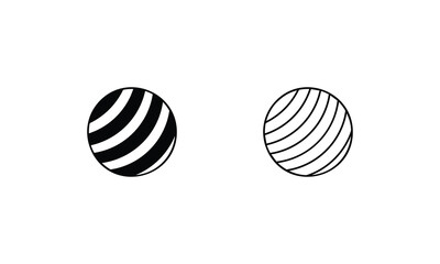 Yoga Ball icons set vector stock illustration