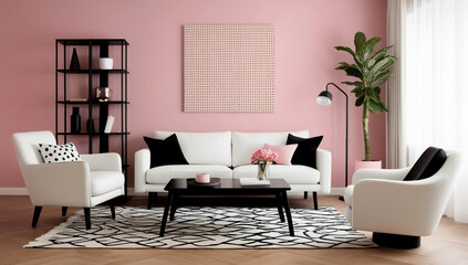 Living room design, Scandinavian style Living room model