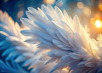 Feathery White Wings, Deep Focus, High Definition, AI Art, Nature