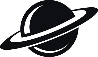 Saturn icon in flat style. Planet vector illustration on white isolated background