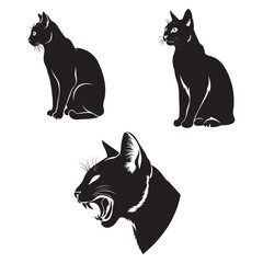 Cat collection - vector silhouette,cat silhouette vector