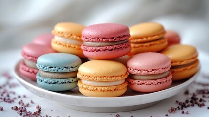 Obraz premium A Delightful Collection of Pastel Macarons