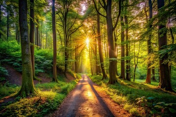 Obraz premium Forest Path - Low Light Approach