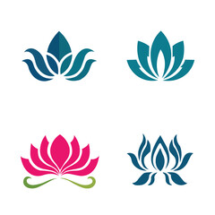 set of lotus flower