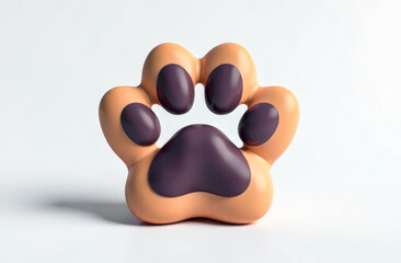 Fototapeta premium 3d logo of the veterinary clinic. the concept of pet protection. free space for text