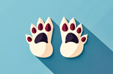 Fototapeta premium 3d logo of the veterinary clinic. the concept of pet protection. free space for text
