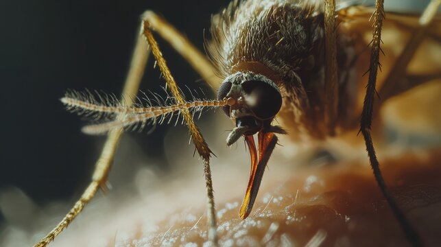 Mosquito, Zika virus, humans skin