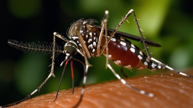 Mosquito, Zika virus, humans skin