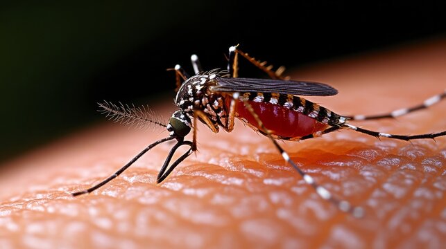 Mosquito, Zika virus, humans skin
