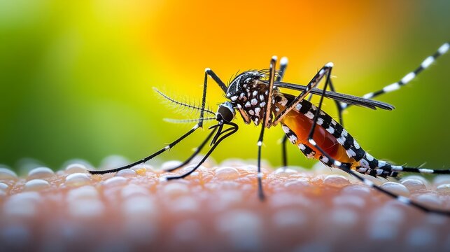 Mosquito, Zika virus, humans skin