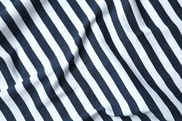 Striped fabric background, top view